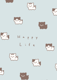 ちいさなねこ / 水色とベージュ