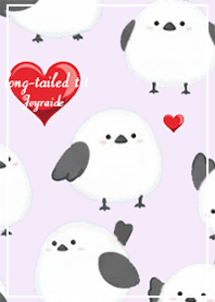Long-tailed Tit and Heart1 purple_2