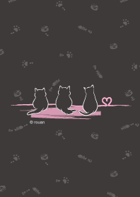 Three cats_Cat back(black pink) jp