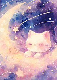 星空下の月亮睡貓❤