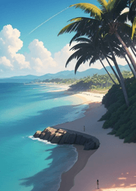 夏日海邊白雲沙灘 7A8331