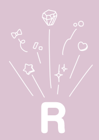 Initial R and dull pink