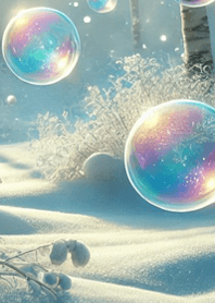 冬の景色5（シャボン玉）