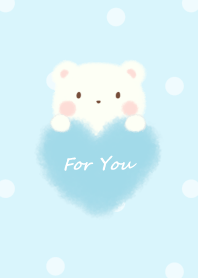 mokomoko heart -bear- blue dot 2