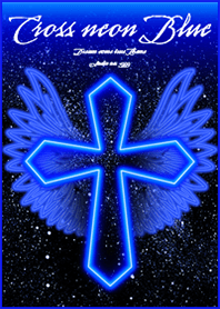 Cross neon blue+Wings space