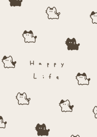 Small Cats (pattern)-beige.