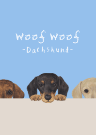 Woof Woof - dachshund - SKY BLUE