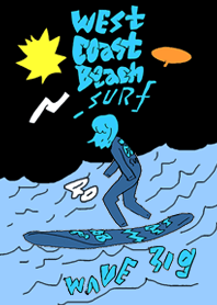 Big wave surfing black blue