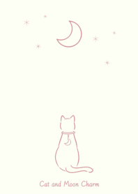 Cat and Moon Charm (strawberry milk)
