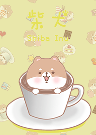 ถ้วยกาแฟเด็กชิบะอินุน่ารัก/สีเหลือง