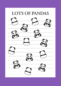 LOTS OF PANDAS NOTEBOOK/PURPLE/YELLOW