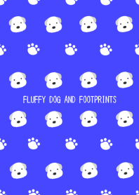 FLUFFY DOG AND FOOTPRINTSj-MARINE BLUE