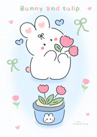 Bunny and tulip ^___^