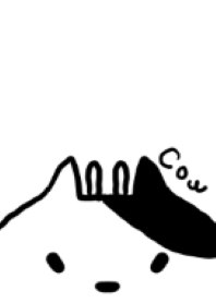 black and white-based cow