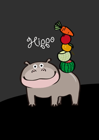 喜歡蔬果可愛小河馬！(護眼黑色)