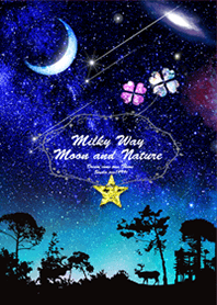 Milky Way Moon and Nature clover