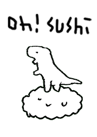 Oh! SUSHI DINOSAUR simple white