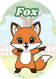 Lively and adorable fox (Green 08)