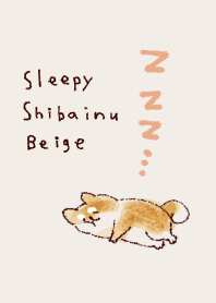 simple sleepy Shiba Inu beige.