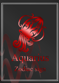 Zodiac signs -Aquarius4 Red-