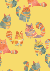 Precocious Cats2 on yellow