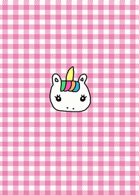 (simple unicorn pink check)