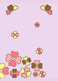 Heart Four leaf on light purple