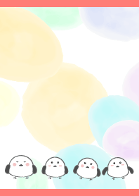 Long tailed tit in cozy red