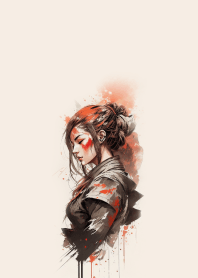 中國水墨風潑墨主題-俠女大姊