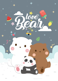 Three Bears Love Gray