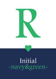 Initial "R" -navy&green-