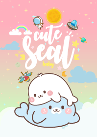 Seal Baby Galaxy Peach Pastel