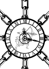 射手座 時計と鎖 -モノクロ-