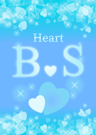 B&Sイニシャル運気UP!幸せのハート青ブルー