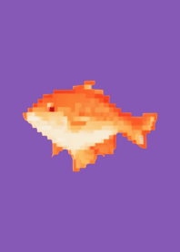 Goldfish Pixel Art Theme  Purple 01