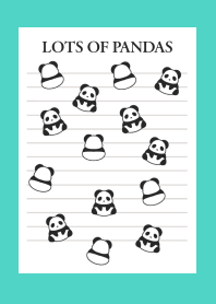 LOTS OF PANDAS NOTEBOOK/EMERALD GREEN
