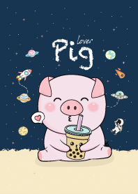Pig On Space & Milk Tea