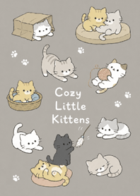 Greige Cozy Little Kittens