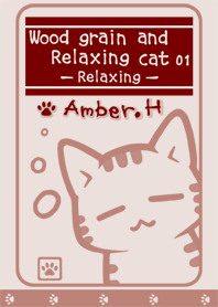 Wood grain and Relaxing cat [No.01]