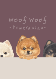 Woof Woof - Pomeranian - DUSTY ROSE