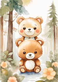 หมีน้อยจอมซนในป่า