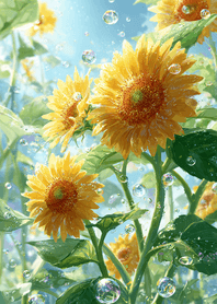 Green Sunflower Sparkling Summer