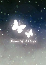 ผีเสื้อ ท้องฟ้าเต็มไปด้วยดวงดาว สีดำ