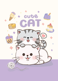 Cat Cute Purple