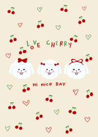 Dog love cherry minimal cute