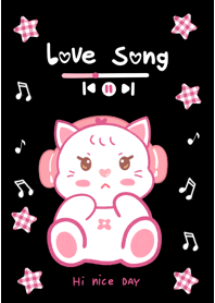 Love song cat jelly black pink cute