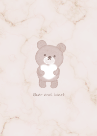 Bear and fluffy heart2 graybeige11_1