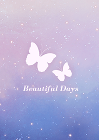 蝴蝶-浪漫夜空 粉紅色 紫色