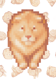 Lion Random Theme Pixel BW||04