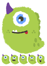 Kawaii green monster